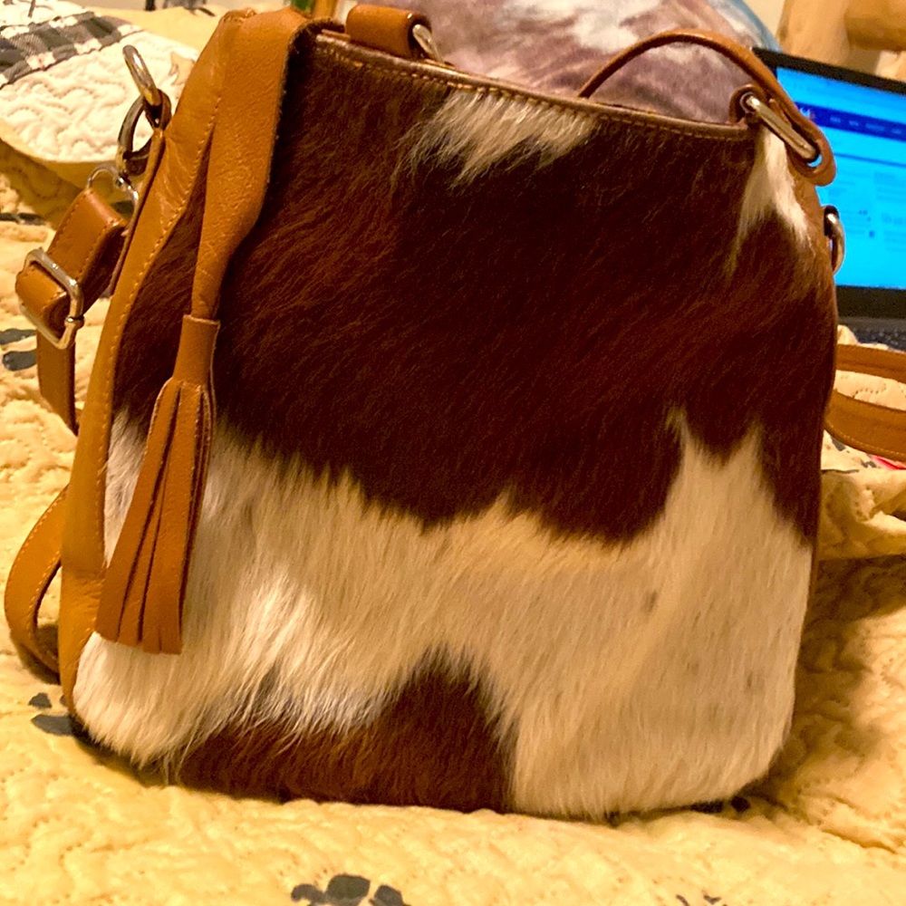 Cowhide crossbody purse